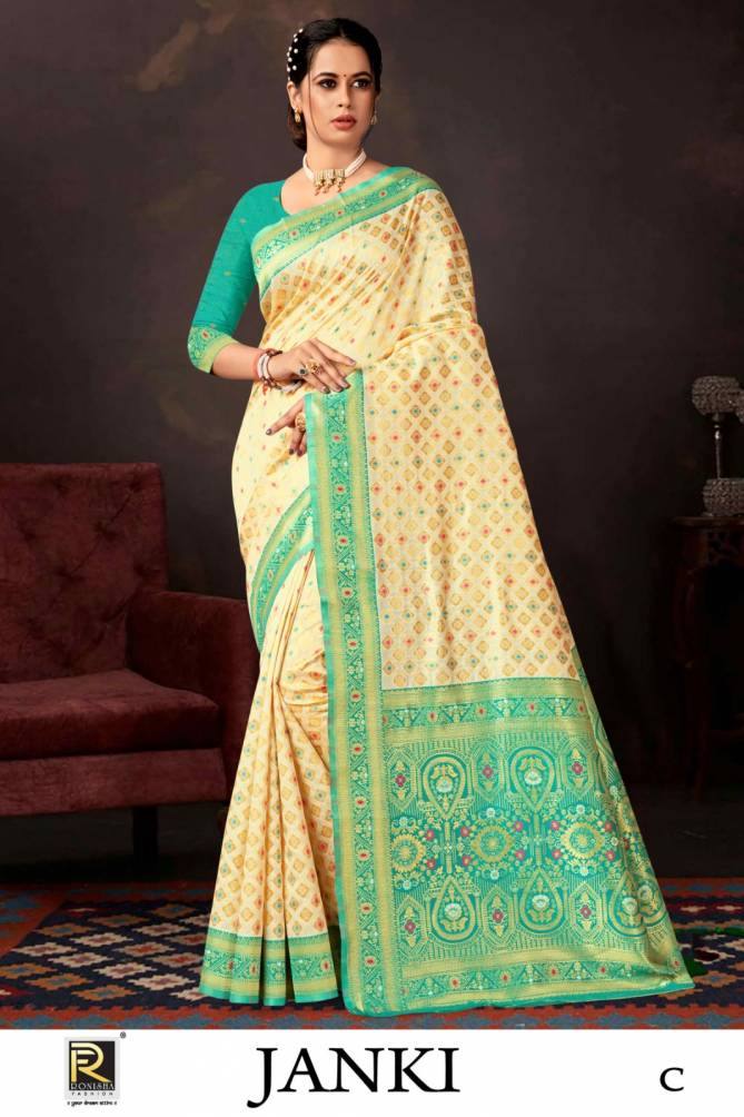 Ronisha Janki Banarasi Silk Party Wear Saree Catalog
